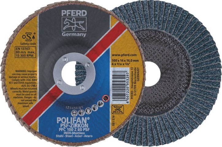 PFERD GP POLIFAN 100 X 16MM Z120 GRIT